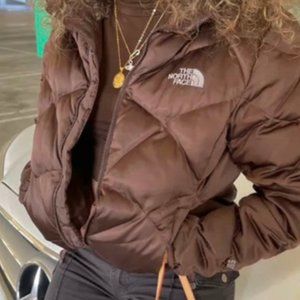 Brown North Face 550 Puffer Coat Size Small